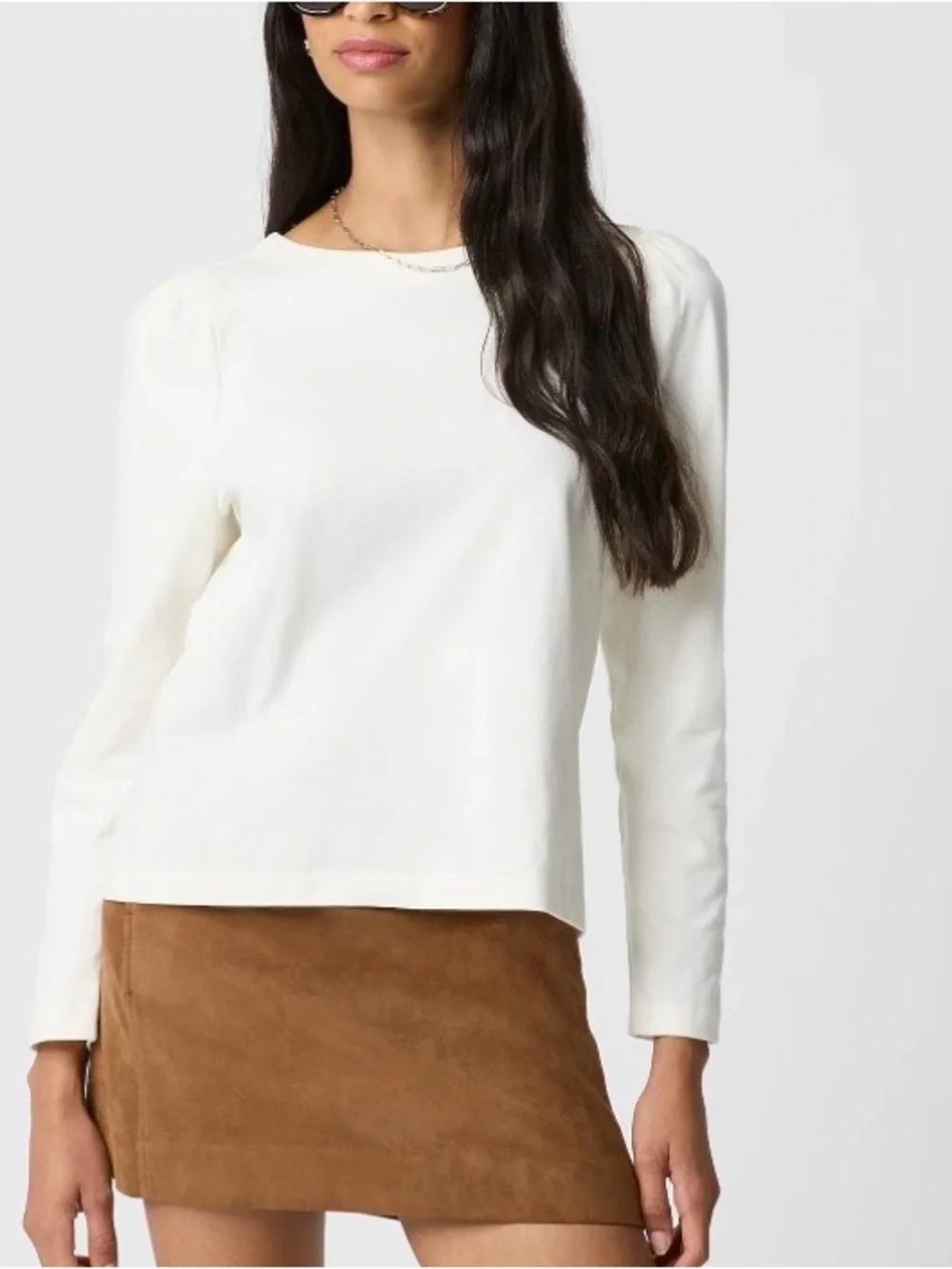 J. Crew Womens XL Puff Sleeve Button Back Top Ivory Cotton Long Sleeve Blouse